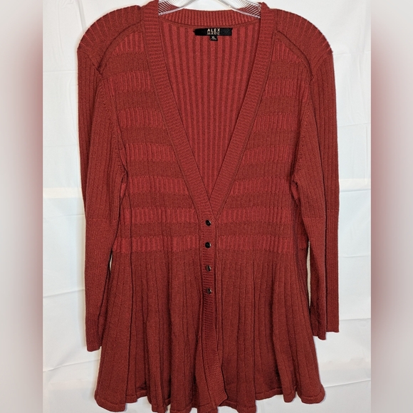 Alex Marie Rust Color Cardigan Sweater Size XL - Picture 1 of 9